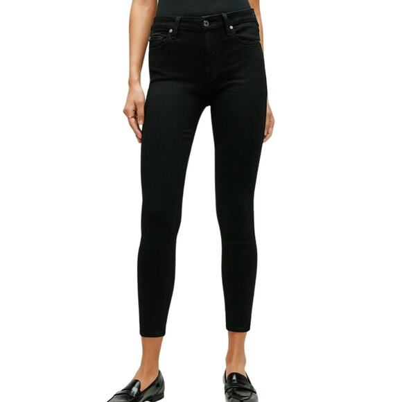 7 For All Mankind Denim - 7 For All Mankind Ankle Skinny Jeans- Black Size 24